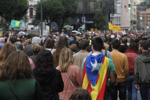 Manifestation demandant l'indépendance du Pays basque et de la Catalogne - Photo, image