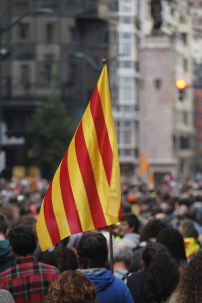 Demonstrace požadující nezávislost Baskicka a Katalánska - Fotografie, Obrázek