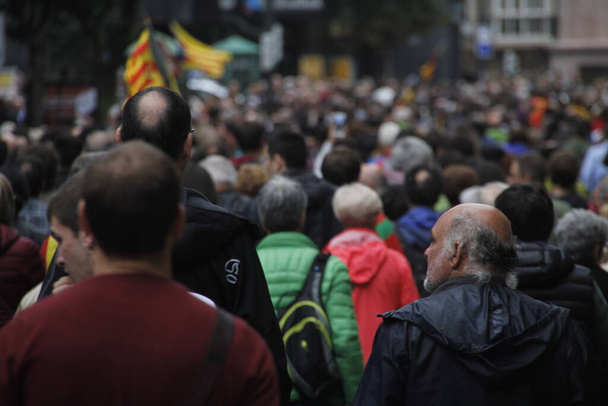 Demonstration für die Unabhängigkeit des Baskenlandes und Kataloniens - Foto, Bild