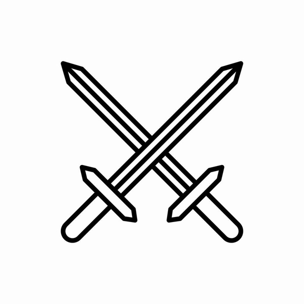 Décrivez l'icône de l'épée Illustration vectorielle en mots. Symbole pour web et mobile - Vecteur, image