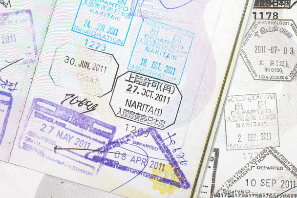 Paszportem znaczków wprowadzanie Japonia - Zdjęcie, obraz