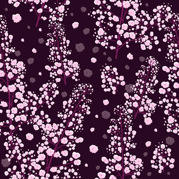 シームレスな背景は小さなピンクの花です。ベクターイラスト - ベクター画像