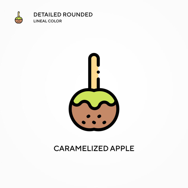 Caramelized apple vector icon. Modern vector illustration concepts. Easy to edit and customize. - Vector, Image