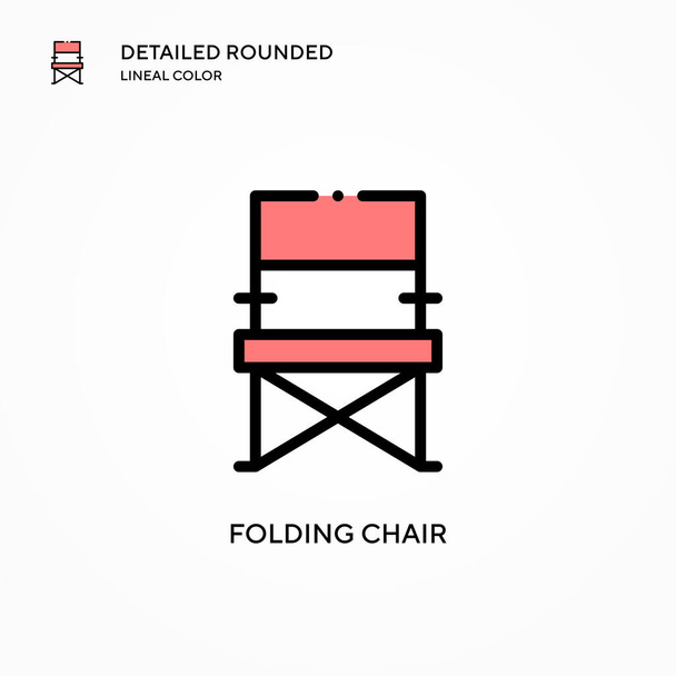 Folding chair vector icon. Modern vector illustration concepts. Easy to edit and customize. - Vector, Image