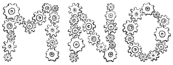 vektorové abeceda písmen karikatura od rotující ozubená kola - Vektor, obrázek