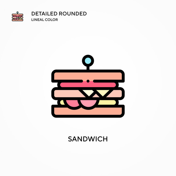 Sandwich-Vektorsymbol. Moderne Konzepte zur Vektorillustration. Einfach zu bearbeiten und anzupassen. - Vektor, Bild