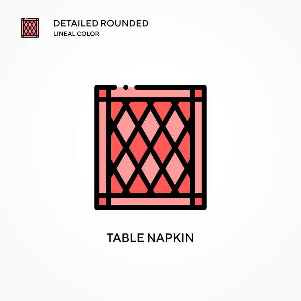 Table napkin vector icon. Modern vector illustration concepts. Easy to edit and customize. - Vector, Image