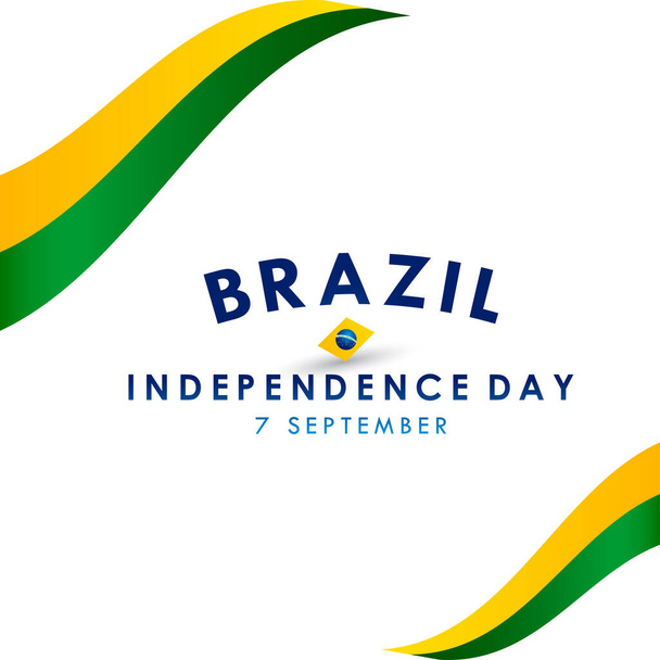 Diseño vectorial del día de la independencia de Brasil para impresión de pancartas y fondo de saludo - Vector, imagen