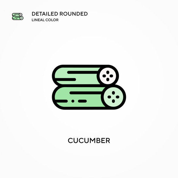 Cucumber vector icon. Modern vector illustration concepts. Easy to edit and customize. - Vector, Image