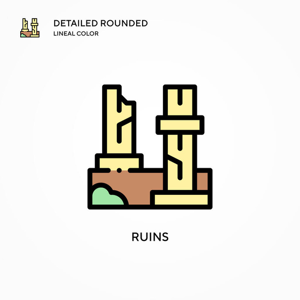 Ruins vector icon. Modern vector illustration concepts. Easy to edit and customize. - Vector, Image