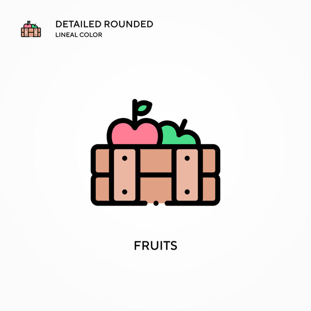 Fruits vector icon. Modern vector illustration concepts. Easy to edit and customize. - Vector, Image