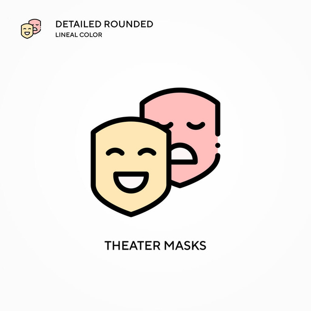 Theater masks vector icon. Modern vector illustration concepts. Easy to edit and customize. - Vector, Image