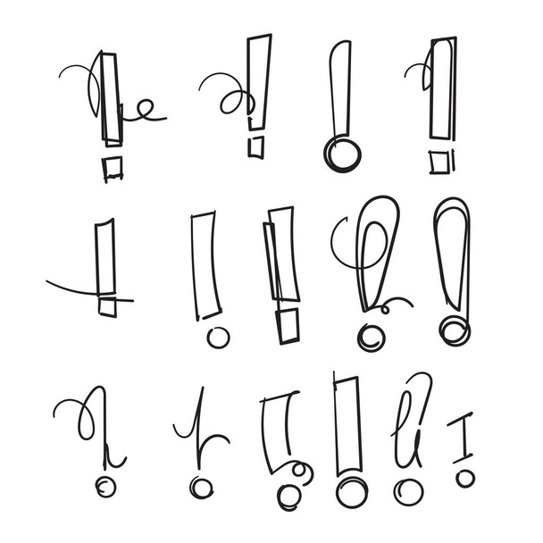 hand drawn doodle exclamation mark illustration icon - Wektor, obraz