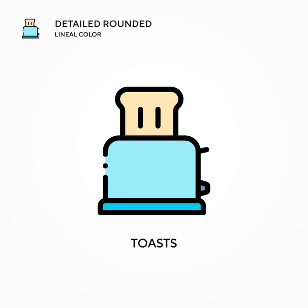 Toasts Vektor-Symbol. Moderne Konzepte zur Vektorillustration. Einfach zu bearbeiten und anzupassen. - Vektor, Bild