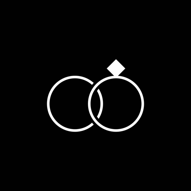 Icono de anillos de boda lineales de la colección de contornos de fiesta de cumpleaños. Vector - Vector, imagen