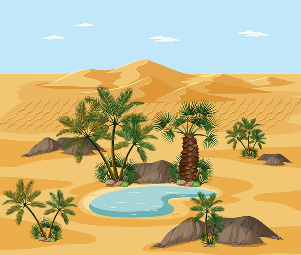 Пейзаж пустыни с элементами природного дерева - Вектор,изображение