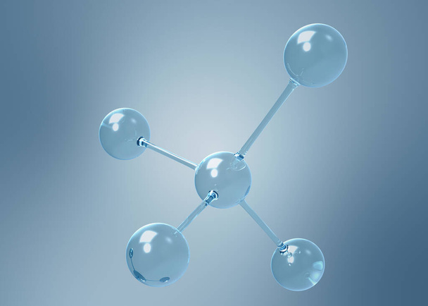 Molecule or atom clean structure background for science,chemistry and biotechnology. Abstract graphic illustration science medical background 3d rendering. - Photo, Image