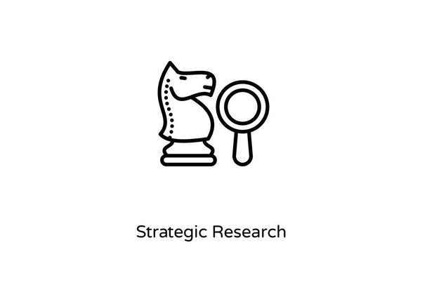 Recherche stratégique Icône linéaire en vecteur. Logotype - Vecteur, image