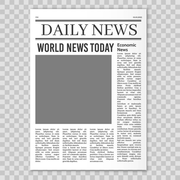 Newspaper pages template. News paper headline vector mockup. Tabloid journal simple background. Newsprint modern style - Vector, Image