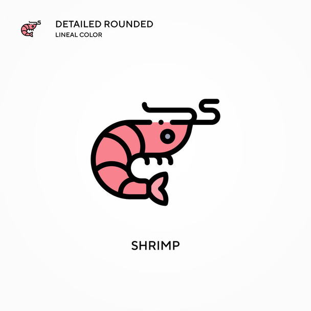 Shrimp-Vektor-Symbol. Moderne Konzepte zur Vektorillustration. Einfach zu bearbeiten und anzupassen. - Vektor, Bild