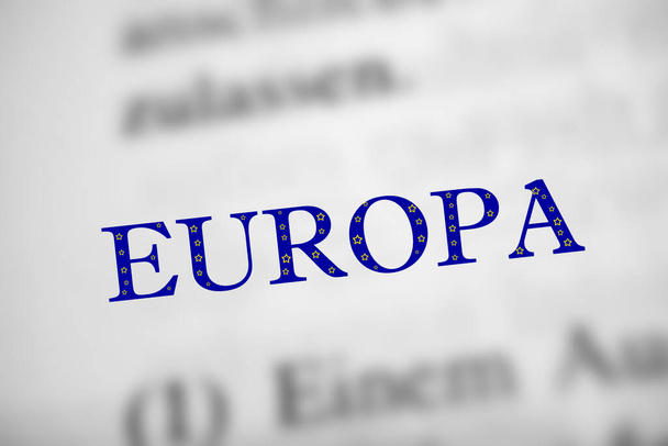 Europa is the german word of Europe - yellow stars on blue letters - Photo, image