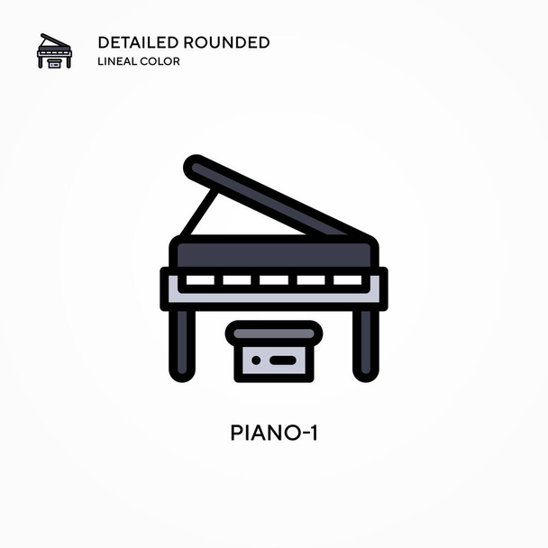 Piano-1ベクトルアイコン。現代のベクトル図の概念。編集とカスタマイズが簡単. - ベクター画像