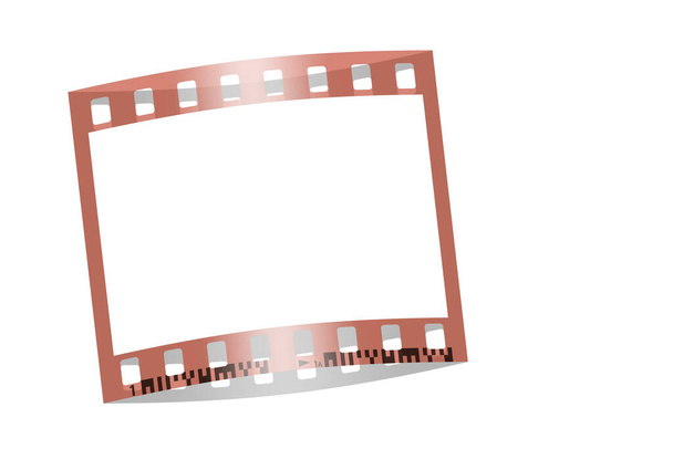 Slide film on white background, 3d-Illustration - Фото, изображение