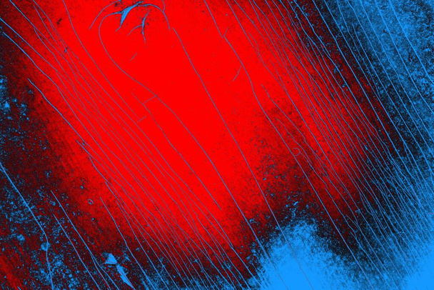 Crimson red and blue colored grungy wall, textured background - Photo, Image