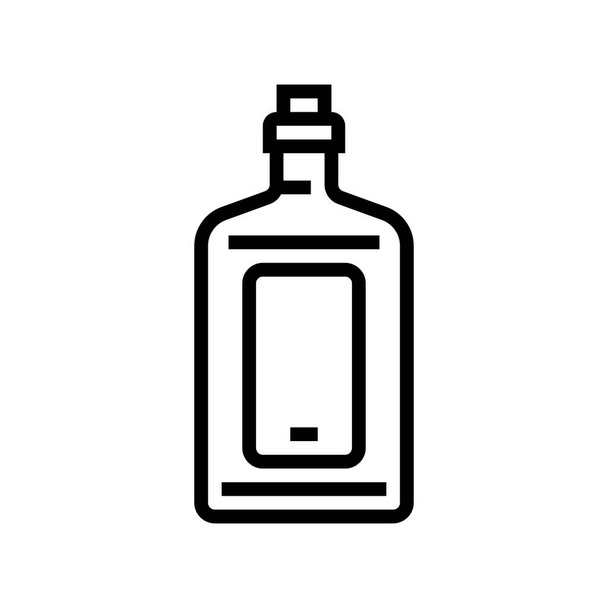 beber vetor ícone de linha de garrafa. sinal de garrafa de bebida. contorno isolado símbolo ilustração preta - Vetor, Imagem