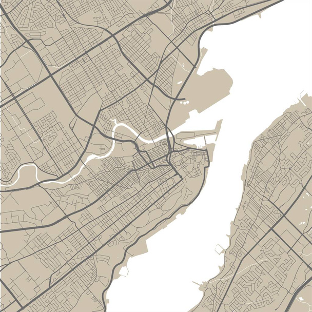 Vector map of Quebec. Street map poster illustration. Quebec map art. - Vector, Image