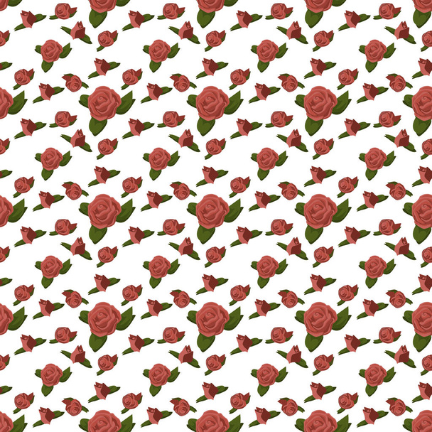 KTSP06 Rose Flower Seamless Background Pattern illustration Stock Image - Photo, image