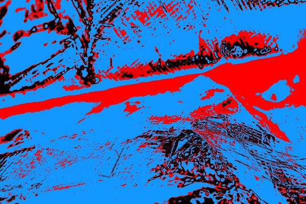 Texture plissée du film de polyéthylène rouge - Photo, image