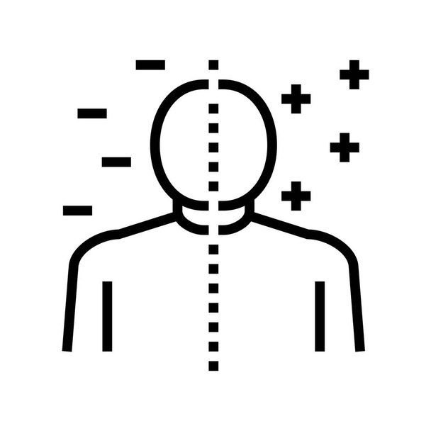 trouble bipolaire ligne icône vecteur. trouble bipolaire signe. symbole de contour isolé illustration noire - Vecteur, image