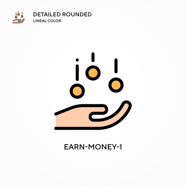Icona vettoriale Earn-money-1. Concetti moderni di illustrazione vettoriale. Facile da modificare e personalizzare. - Vettoriali, immagini