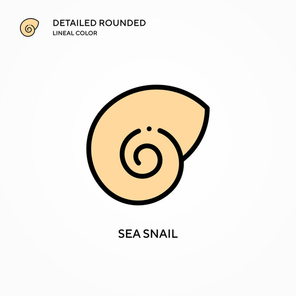 Sea snail vector icon. Modern vector illustration concepts. Easy to edit and customize. - Vector, Image