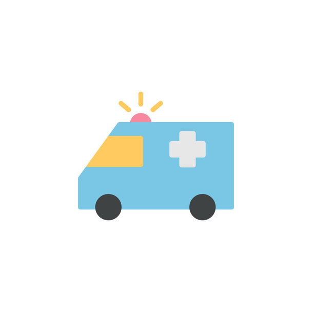 Ambulance Icon Vector Illustration im flachen Stil für jeden Zweck - Vektor, Bild