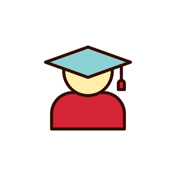 Illustration vectorielle d'icône de diplômé dans le style plat pour n'importe quel but - Vecteur, image
