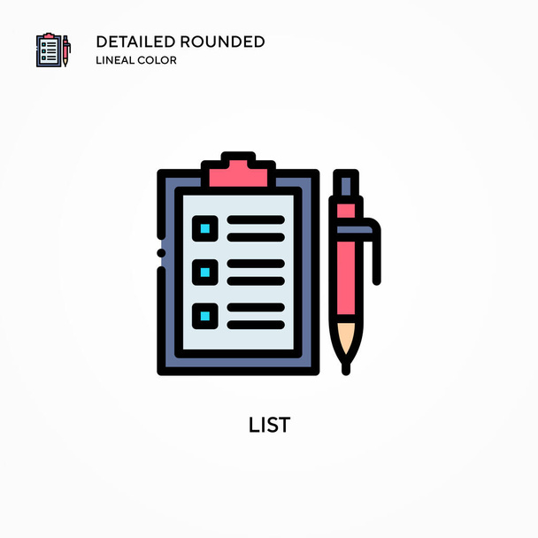 List vector icon. Modern vector illustration concepts. Easy to edit and customize. - Vector, Image
