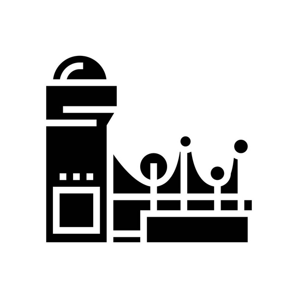 Papierherstellungssystem Glyphen-Icon-Vektor. Papierherstellung Systemzeichen. Isolierte Kontur Symbol schwarze Abbildung - Vektor, Bild