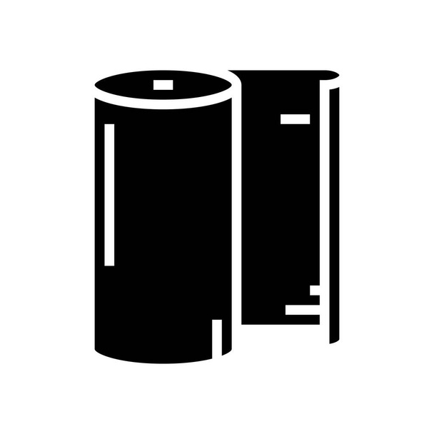 papel rollo glifo icono vector. signo de rollo de papel. contorno aislado símbolo negro ilustración - Vector, Imagen