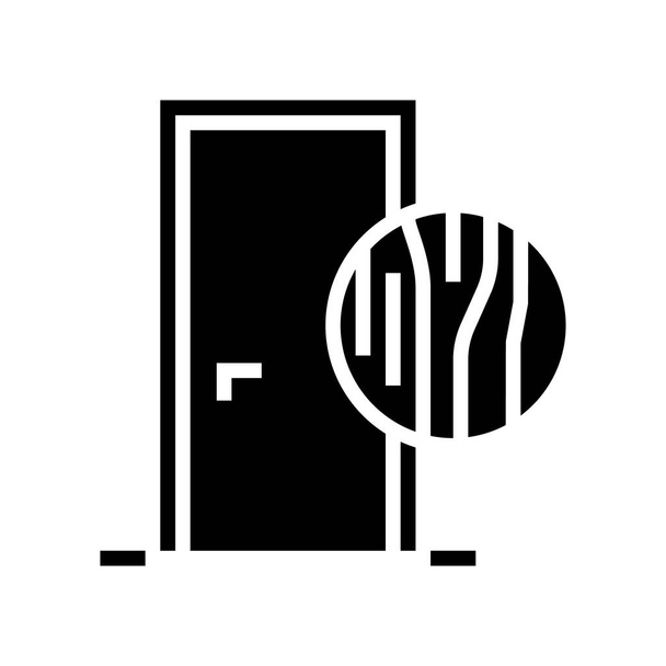 vetor de ícone de glifo de porta de madeira. sinal de porta de madeira. contorno isolado símbolo ilustração preta - Vetor, Imagem