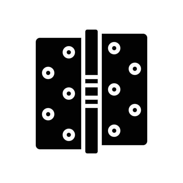 Türscharniere mit Glyphen-Symbolvektor. Türscharniere. Isolierte Kontur Symbol schwarze Abbildung - Vektor, Bild