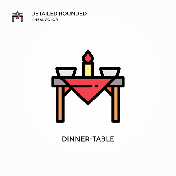 Icône vectorielle de la table du dîner. Concepts modernes d'illustration vectorielle. Facile à modifier et à personnaliser. - Vecteur, image