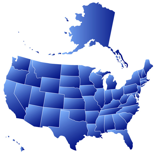 Silhouette mapa de Estados Unidos
 - Vector, Imagen