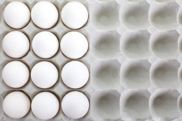 Fresh eggs in pater tray - Foto, Imagen