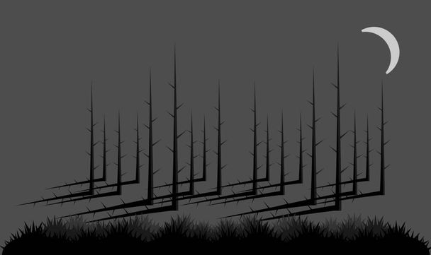 Sötét éjszakai erdő vektor tervezés - Vektor, kép