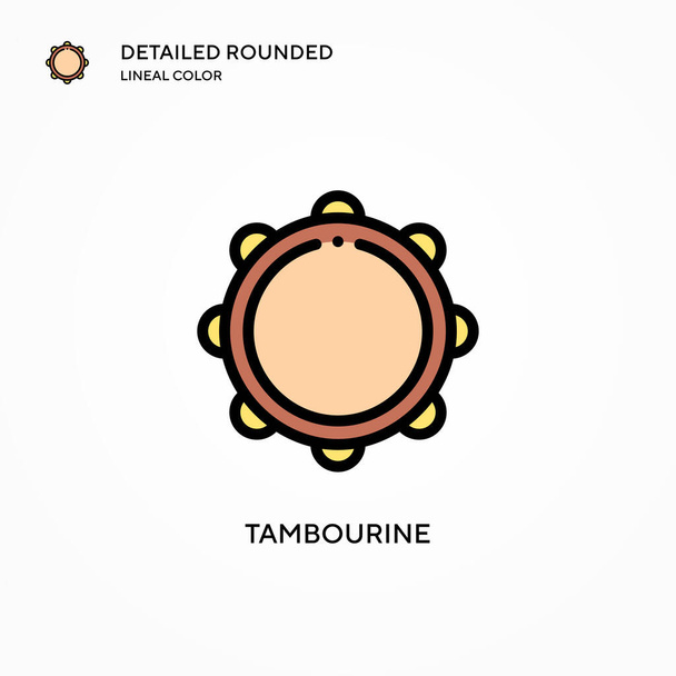 Tambourine vector icon. Modern vector illustration concepts. Easy to edit and customize. - Vector, Image
