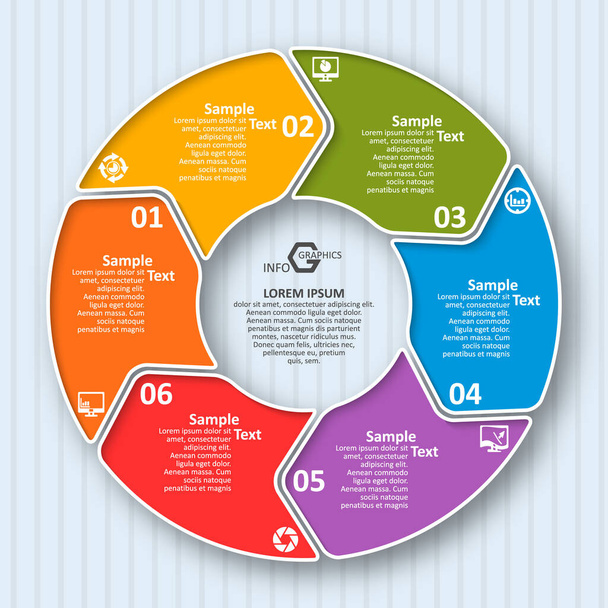 vector abstract 3d paper infographic elements.Circular infographics - Vettoriali, immagini