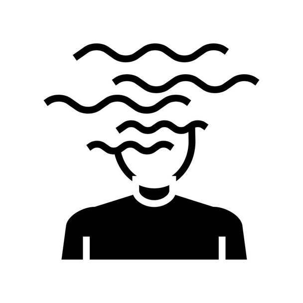 schizophrenia psychological disease glyph icon vector. schizophrenia psychological disease sign. isolated contour symbol black illustration - Vector, Image