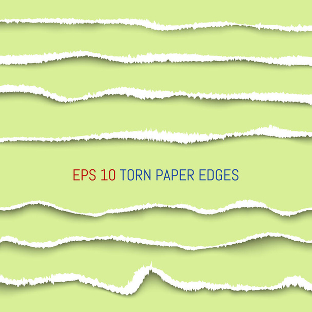 Torn paper shadowed edges set. Elements for your design works. Vector illustration. - Vector, Image